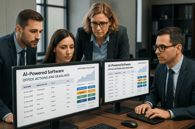 IP docketing managers using AI-powered software for patent prosecution and office actions management